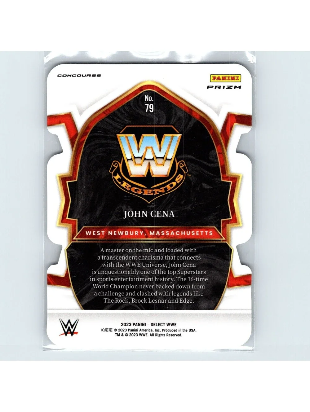 2023 Panini Select WWE John Cena #79 Silver Die-Cut